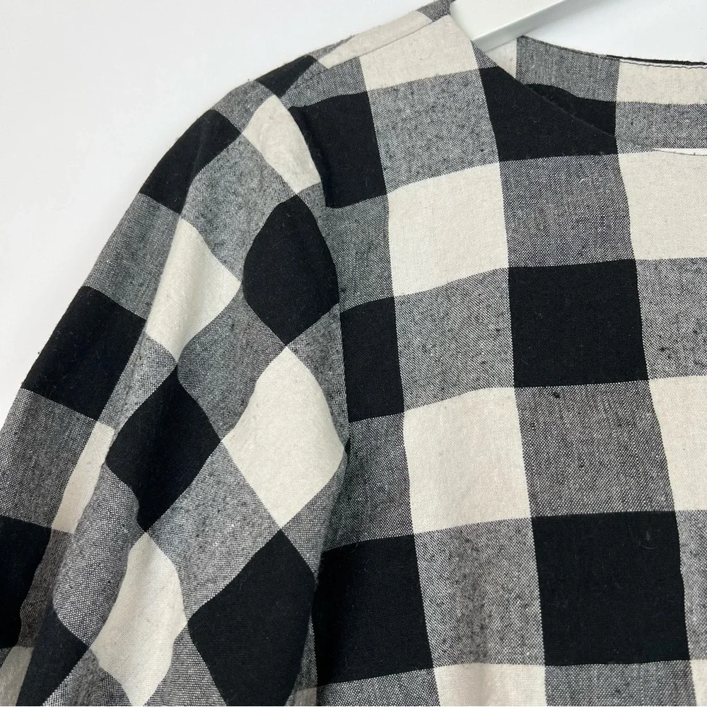 Anthropologie Sunday in Brooklyn Buffalo Plaid Gingham Balloon Sleeve Blouse XXS